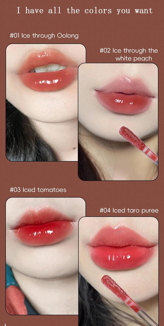 Lip Gloss Long Lasting Moisturizing Easy Halo Dyeing Waterproof Mirror Water Glass Transparent Color Cosmetics - MANDOTOS