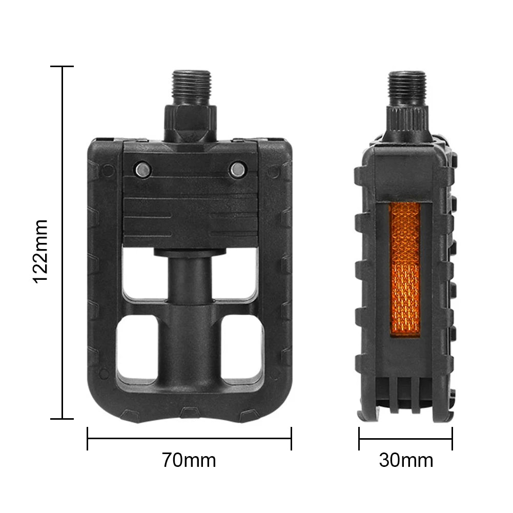 Bicycle Platform Pedals Non-slip Bicycle Pedal Footboard with Reflector Riding Accessories for Folding Bike Electric Vehicle