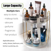 Rotating Makeup Organizer for Vanity, High-Capacity Skincare Storage Perfume Cosmetic Dresser Organizer Countertop 360 Spinning - MANDOTOS