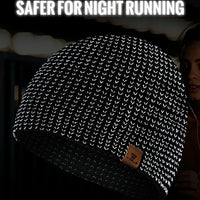 WRELS Winter Knitted Beanie Hats Warm Night Running Reflective Hat Unisex Windproof Ear Protection Cycling Hiking Ski Cap