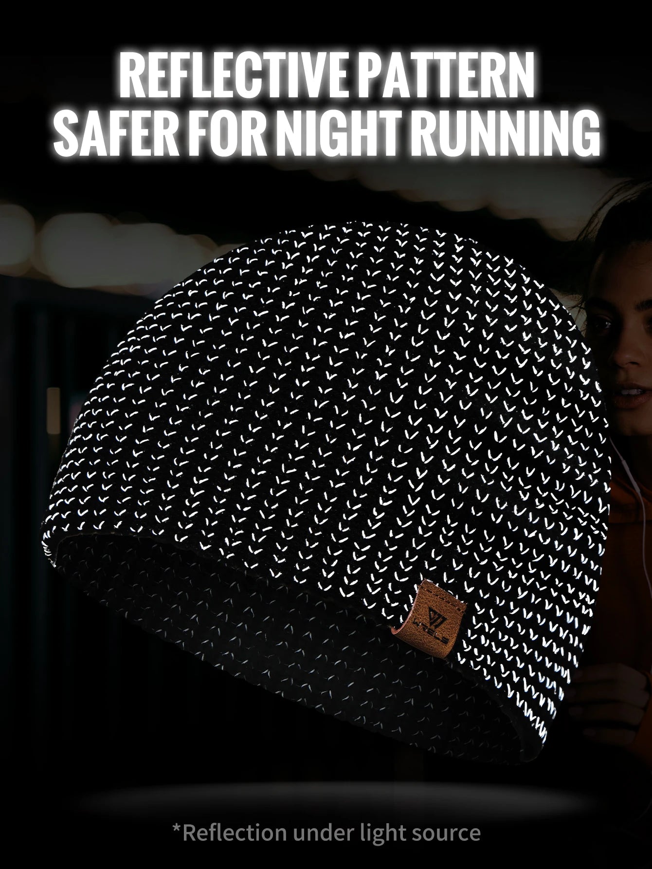 WRELS Winter Knitted Beanie Hats Warm Night Running Reflective Hat Unisex Windproof Ear Protection Cycling Hiking Ski Cap
