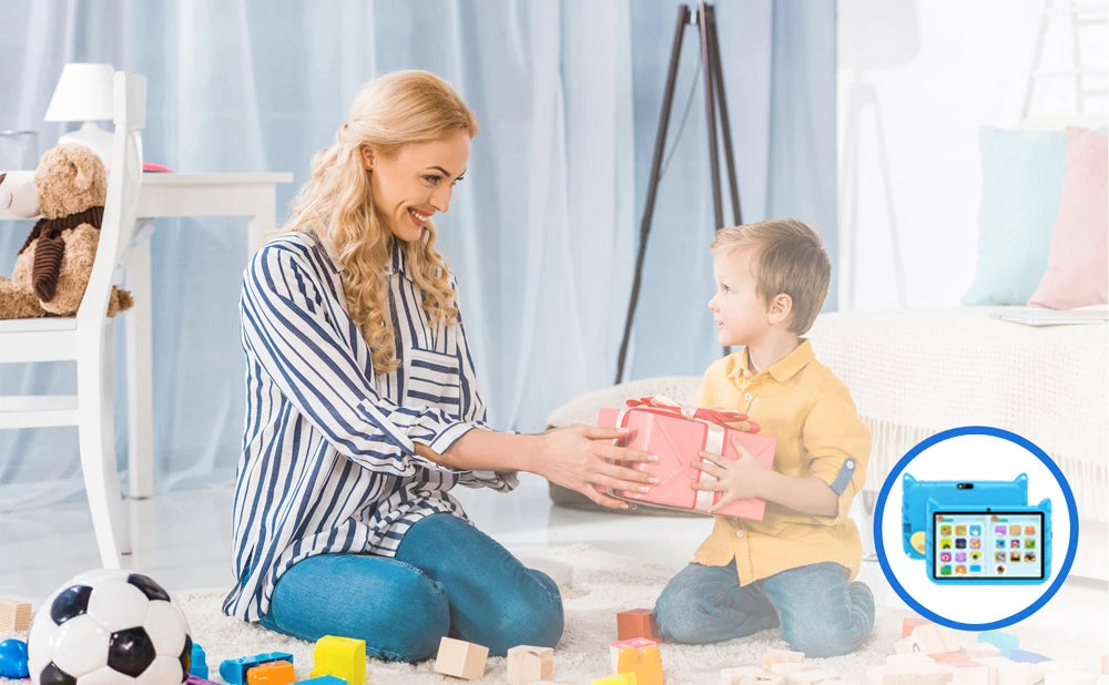 BDF 7 Inch Kid Tablet Android 13, 4GB RAM 64GB ROM,1TB Expand,5G WiFi,4000MAH Battery,Dual Camera, Children's Gift Kids Software - MANDOTOS