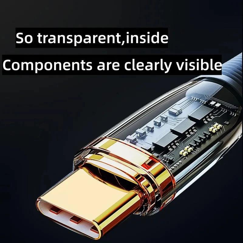 120W USB To Type C Cable Super Fast Charging Data Cord For Xiaomi 12 Redmi Note 11 Samsung S23 S22 Huawei Type-c Charger Cord - MANDOTOS