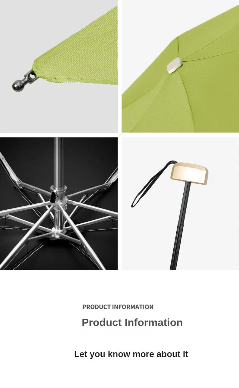 1Pc 55% Off Mini Sun Umbrella Pocket Rain Umbrella Vinyl Folding UV Ultraviolet Protection Sun Shade Pocket Parasol Capsule - MANDOTOS