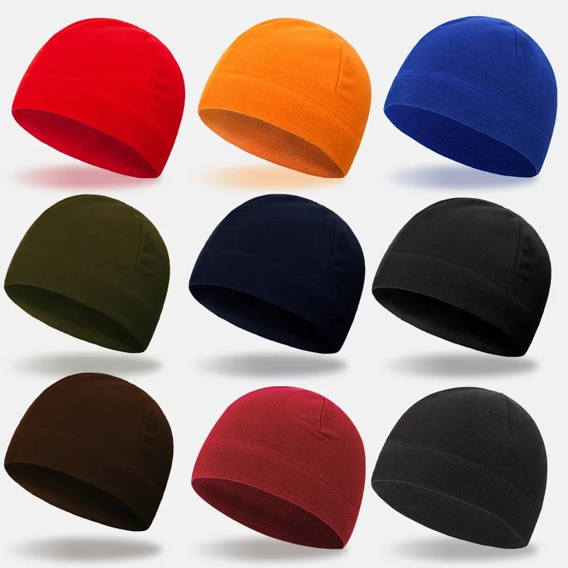 Winter Fleece Beanie Cycling Men Women Elastic Hiking Soft Thermal Commuting Ski Helmet Liner Hat Windproof Camping Cap Outdoor