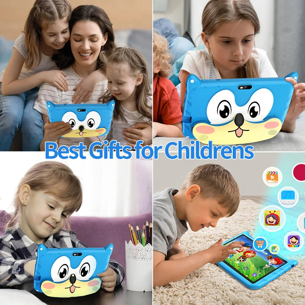 BDF 7 Inch Kid Tablet Android 13, 4GB RAM 64GB ROM,1TB Expand,5G WiFi,4000MAH Battery,Dual Camera, Children's Gift Kids Software - MANDOTOS