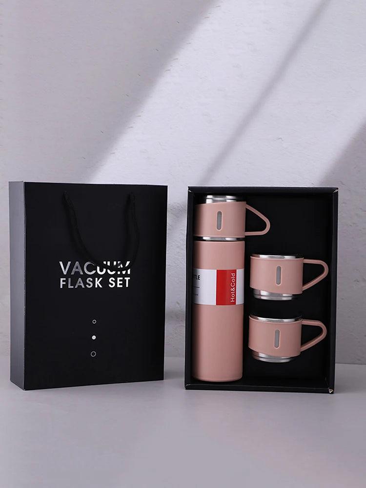 One Cup Three Lid Thermos Cup Set 304 Stainless Steel Handle Lid Gift Cup Men's And Women's Portable Gift Box Set - MANDOTOS