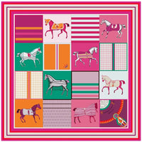 90x90cm New Design Horse Universe Printed Twill Silk Scarf Square Scarves Lady Wraps Kerchief Woman Neck Shawl Wraps