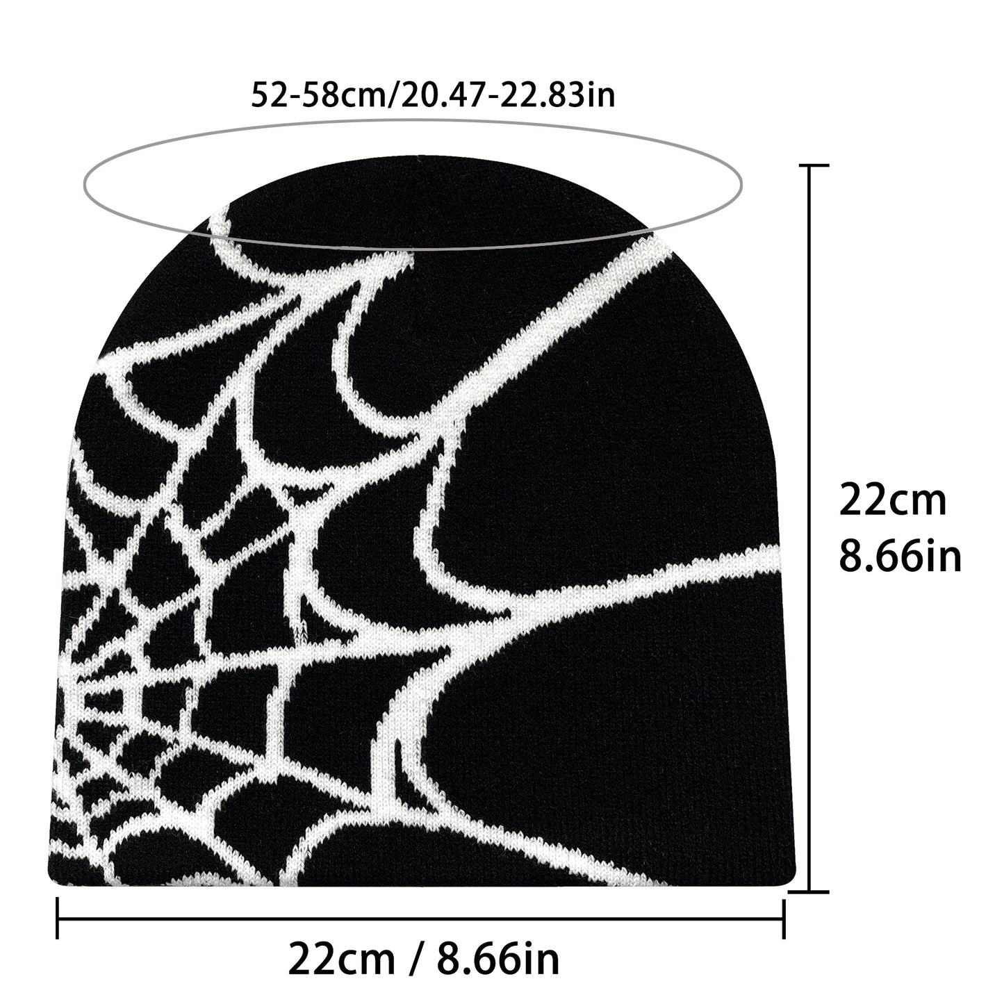 New model Winter Knitted Hat Four Seasons Men's and Women's Universal Y2K Knit Hat Spider Web Riding Outdoor Sports Fashion Hat