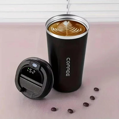 Stainless Steel Smart Coffee Tumbler Thermos Cup with Intelligent Temperature Display Portable Travel Mug 380ml 510ml MANDOTOS