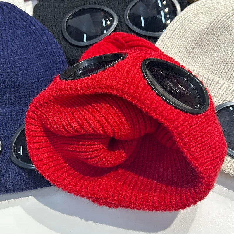 Warm Ski Mask Hats Caps Women Men Winter Windproof Glasses Knitted Beanie Outdoor Ear Protection Sports Cold Caps Garros