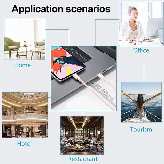 PD 60W Type C to Type C Cable For IPhone 15 16 Fast Charging For Samsung Xiaomi Huawei Type C Data phone Accessories 1M 2M 3M - MANDOTOS