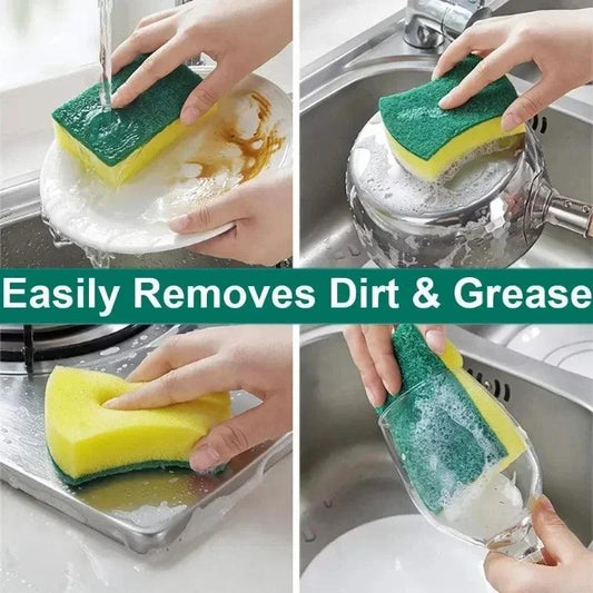 Highly absorbent double-sided sponge magic cleaning pot rust sponge cleaning brush kitchen cleaning tool - MANDOTOS