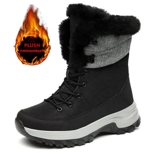 Winter Warm Waterproof Leather Snow Boots for Men - MANDOTOS