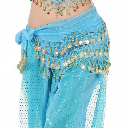 Thailand/India/Arab Dancer Skirt Women Sexy Belly Dance Hip Scarf Wrap Belt Dancer Skirt Female Show Sequins Tassels Costumes - MANDOTOS