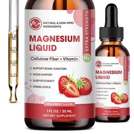 Magnesium Glycinate Liquid Drops - Triple Absorption Supplement, Support Nerves, Nighttime, Heart and Muscles Health Help Sleep