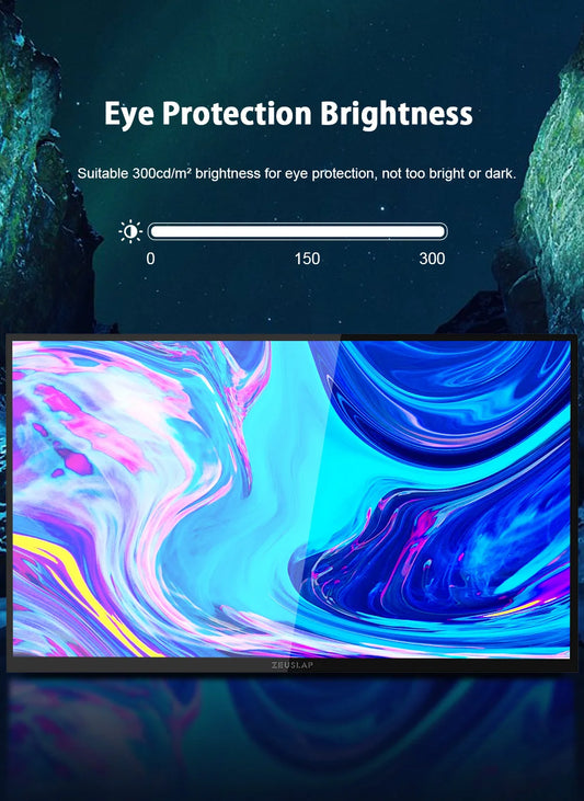 ZEUSLAP 18.5" Touch Screen Portable Monitor 100Hz 100% sRGB With Screen Holder Stand For Laptop Phone Xbox PS4 PS5 Switch