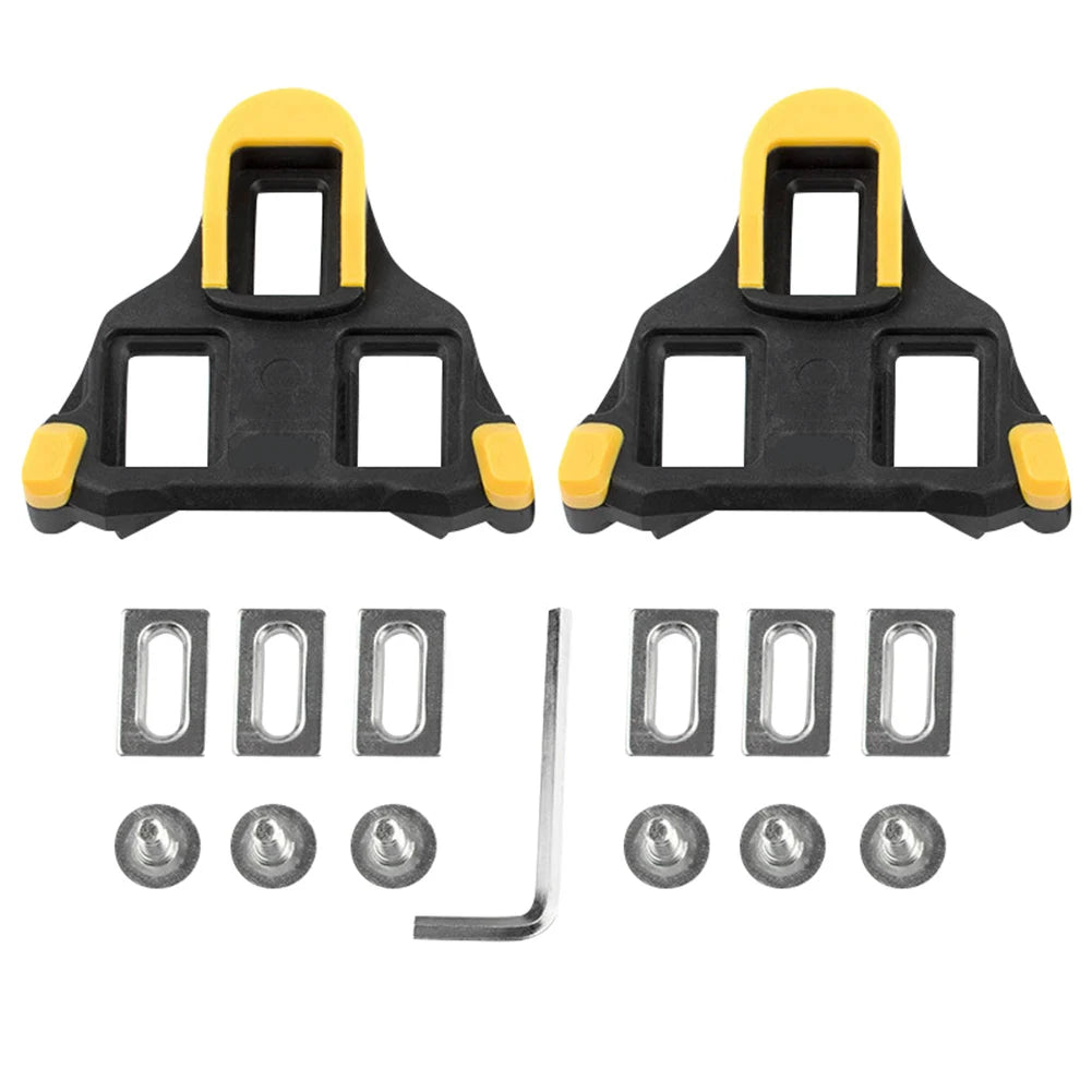 Bike Cleats Self-locking Cycling Pedals Cleat Set Lightweight Platform Pedals 3 Bearings Pedals Indoor Cycling & Road Bike