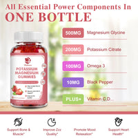 LUKAREE 200mg Potassium Magnesium Gummies Magnesium Potassium Supplements for Sleep, Relaxation, Sedation, Muscle Support