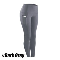1PC Plus Size Pocket Yoga Pants Women Solid Fitness Sports Leggings High Waist Elastic Gym Tights Female Running Trousers XXXL