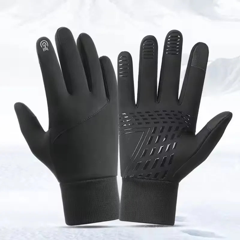 Touch Screen Cycling Gloves for Men & Women Warm Velvet Non-Slip Waterproof Autumn Winter Motorcycle Camping Ski Gloves