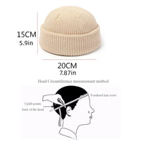 Winter Knitted Hat Warm Outdoor Sport Cold Protection Running Beanie Cap Elastic Thermal Cycling Skull Roll-up Cuffed Cap