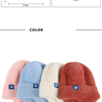 Hot Sale Women Earflap Winter Hat Candy Colors Fashion Faux Fur Knitted Hat Kpop Style Soft Beanie Hats Female Streetwear Cap