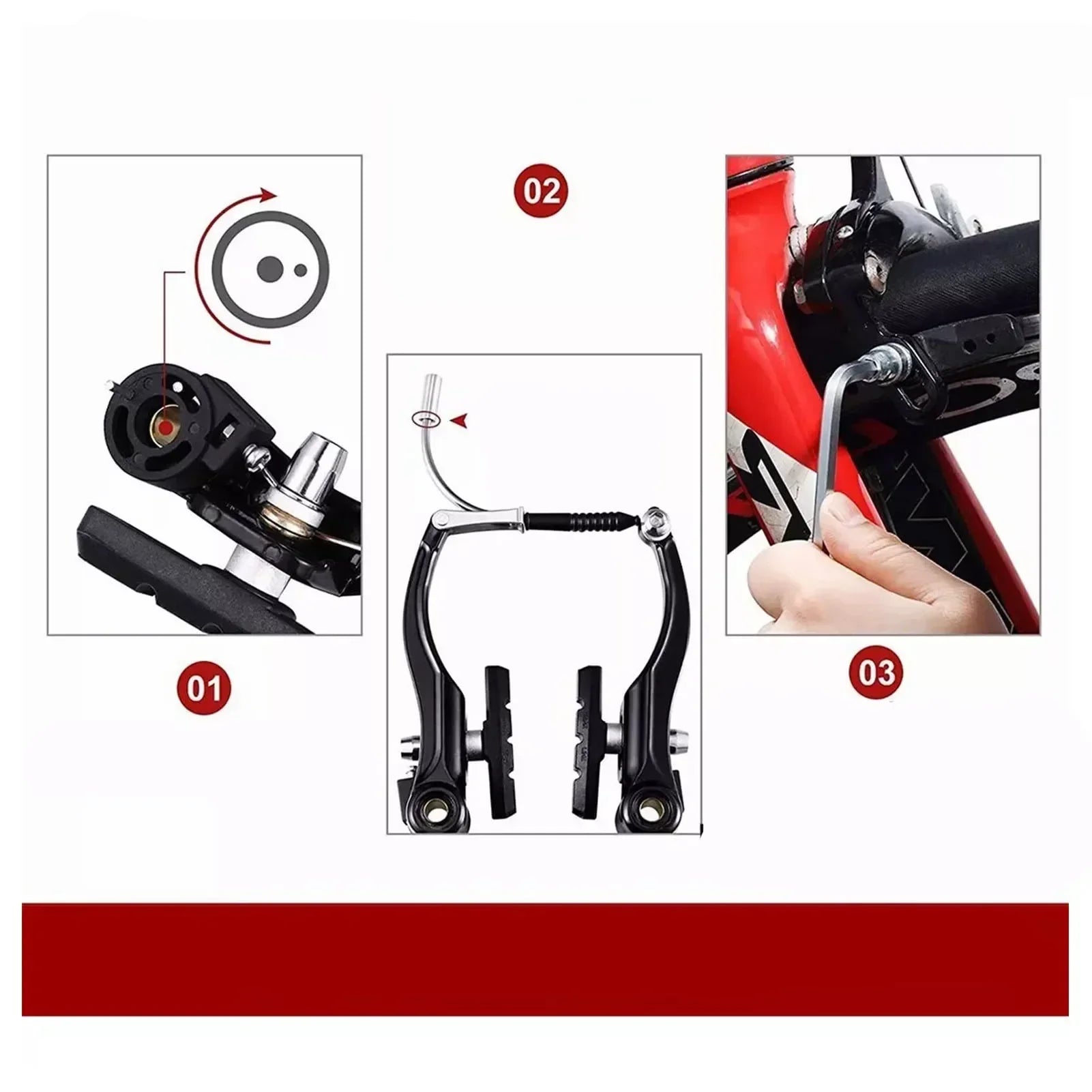 Bike Front Rear V Brakes Front Rear Caliper Set Brake Cycling Kit for MTB BMX Folding Road Mountain Bicycle Bikes Brake Set
