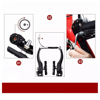 Bike Front Rear V Brakes Front Rear Caliper Set Brake Cycling Kit for MTB BMX Folding Road Mountain Bicycle Bikes Brake Set