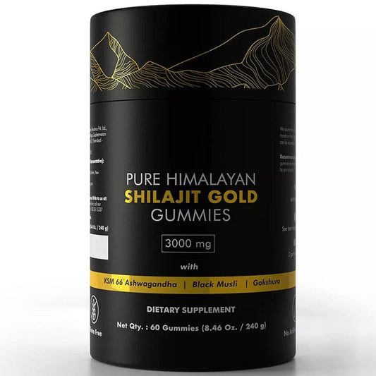 Pure Himalayan Shilajit Gummies, 3000 Mg Gold Grade Shilajit with Ashwagandha, Gokshura for Energy and Immune Support - MANDOTOS