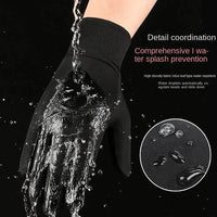 Touch Screen Cycling Gloves for Men & Women Warm Velvet Non-Slip Waterproof Autumn Winter Motorcycle Camping Ski Gloves