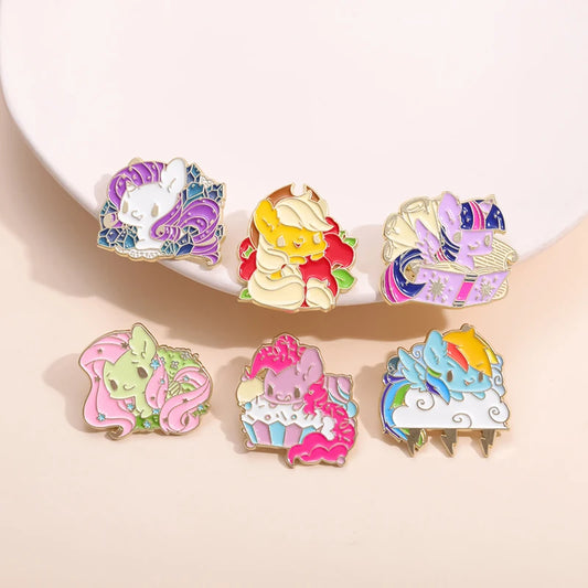 Animal 5-7pcs/Set Enamel Pins Penguin Bat Bee Owl Metal Brooches Fashion Lapel Badge Backpack Clothes Jewelry Gift for friends - MANDOTOS