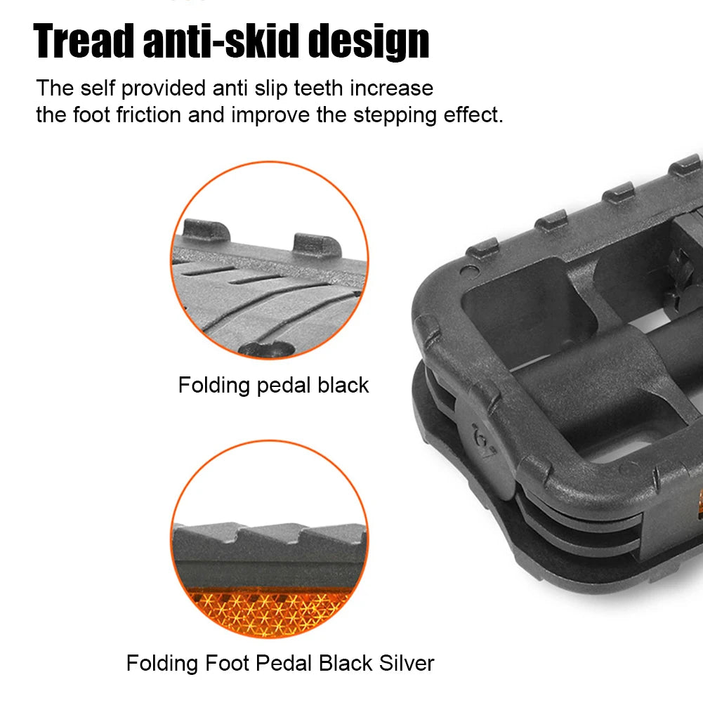 Bicycle Platform Pedals Non-slip Bicycle Pedal Footboard with Reflector Riding Accessories for Folding Bike Electric Vehicle