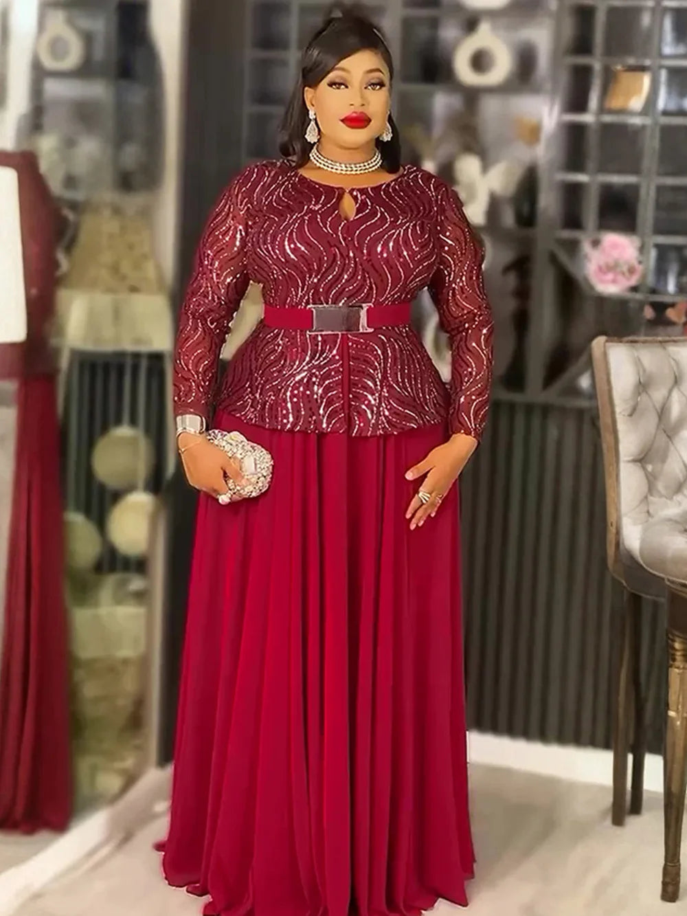 2025 Elegant African Dresses for Women New Africa Clothing Plus Size Wedding Party Long Dress Dashiki Ankara Outfits Robe