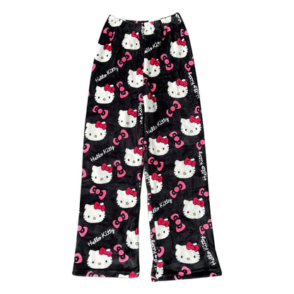 Y2K Hello Kitty Pajamas Pants Sanrio Anime Women's Pajama Pants Cartoon Couple Home Sleepwear Trousers Leisure Home Clothing - MANDOTOS