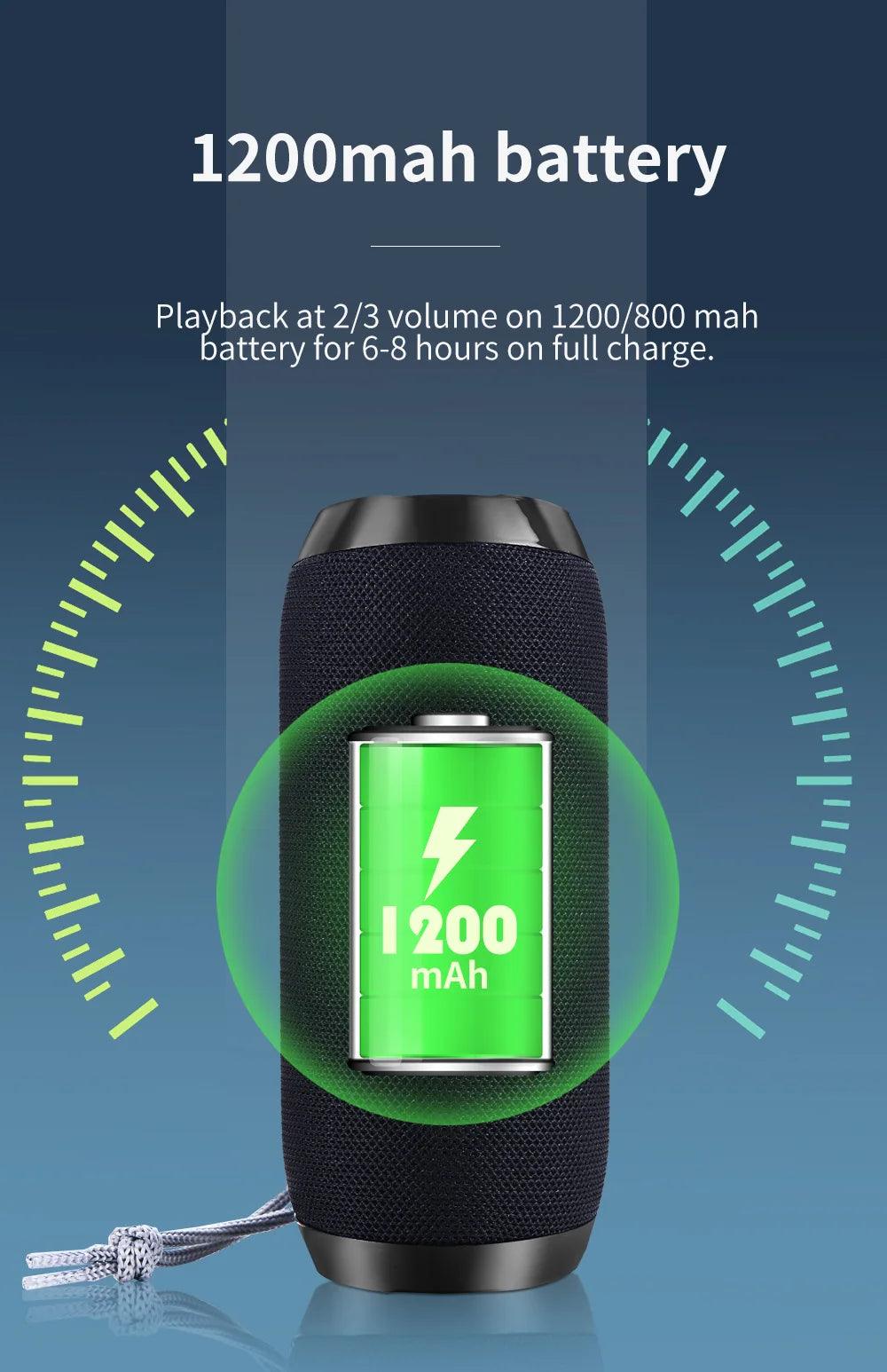 Bluetooth Speaker T&G TG117 Portable TWS Sound Box Waterproof Loudspeaker Outdoor Stereo Surround Speakers Support TF FM Radio - MANDOTOS