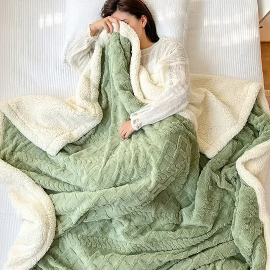 Cozy Lamb Velvet Flannel Blanket - MANDOTOS
