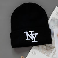1/2/3pcs Unisex Winter Beanie Hats, Solid Color Knitted Warm Outdoor Caps with Embroidered Hand Washable