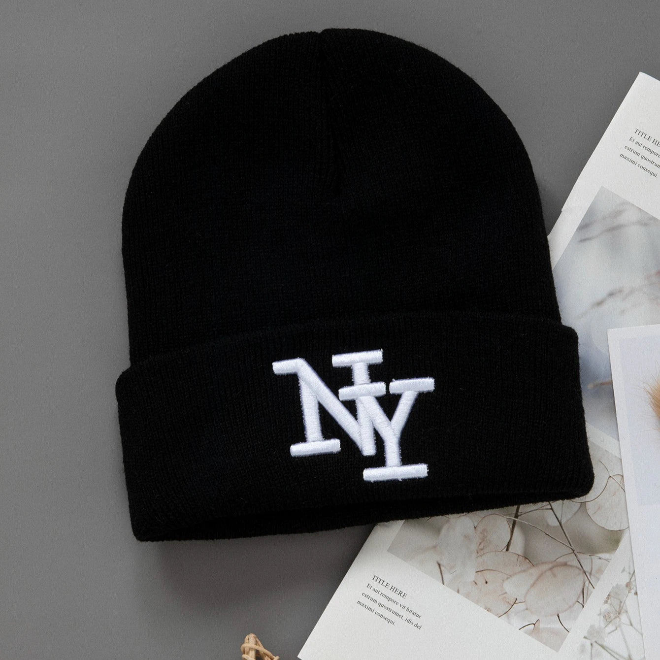 1/2/3pcs Unisex Winter Beanie Hats, Solid Color Knitted Warm Outdoor Caps with Embroidered Hand Washable