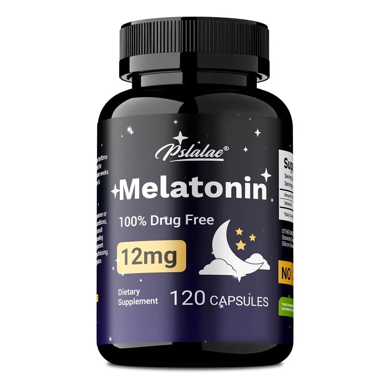 Melatonin 12mg - Relieves Anxiety and Stress, Helps with Deep Sleep, Helps Reduce Insomnia and Trouble Falling Asleep, Non-GMO