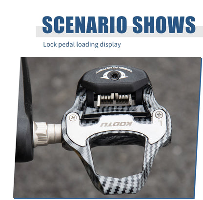 Road Bike Clipless Pedals Carbon Clip-On Pedals With Sealed Bearings Works With KEO And Shimano SPD System Locking Pedals