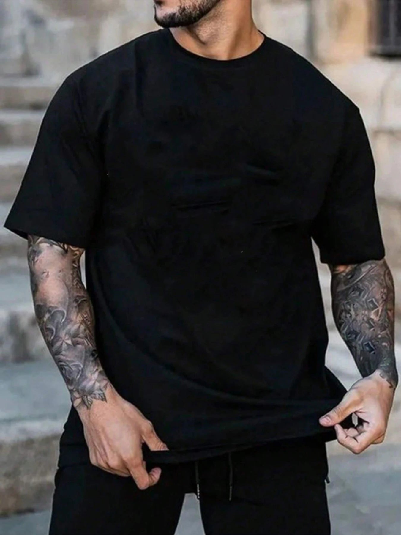 Cotton T Shirts men Five Half Sleeve Women Summer T-shirt Loose Short-sleeved Casual Basic Shirt O Neck Solid Color Oversize - MANDOTOS