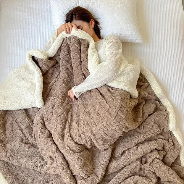 Cozy Lamb Velvet Flannel Blanket - MANDOTOS