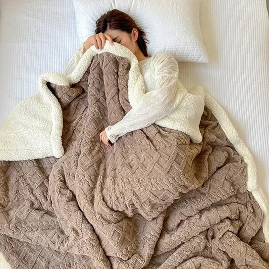 Cozy Lamb Velvet Flannel Blanket - MANDOTOS