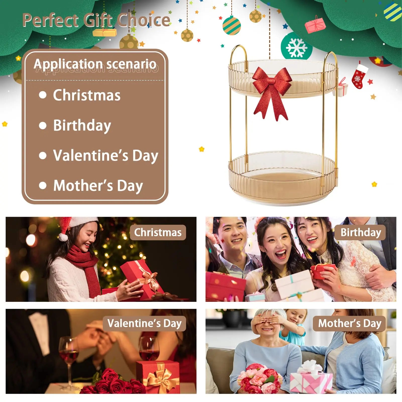 Rotating Makeup Organizer for Vanity, High-Capacity Skincare Storage Perfume Cosmetic Dresser Organizer Countertop 360 Spinning - MANDOTOS