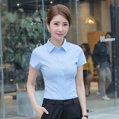 Women Shirts Blouses Women White Shirt Long Sleeve Blouse Female Tops OL Basic Shirt Blouses 2023 Fashion Elegant Woman Clothing - MANDOTOS
