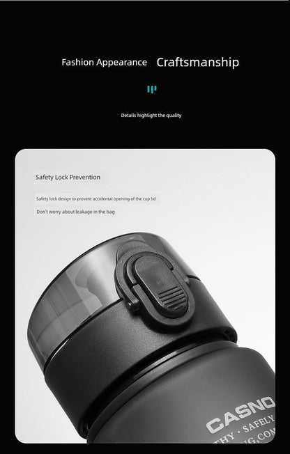 Casino Frosted Sports Water Cup Plastic Handy Cup Men and Women Creativity Portable Student Kettle with Lid Sports Bottle - MANDOTOS