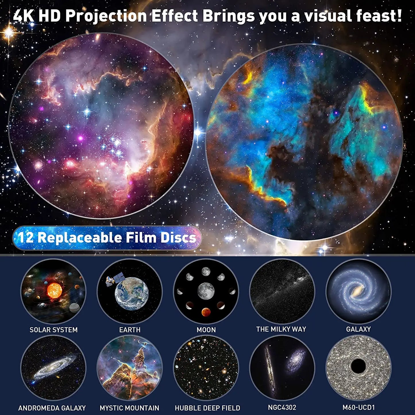 13 in 1 Star Projector, Planetarium Galaxy Projector for Bedroom, Aurora Projector, Night Light Projector for Kids Adults - MANDOTOS