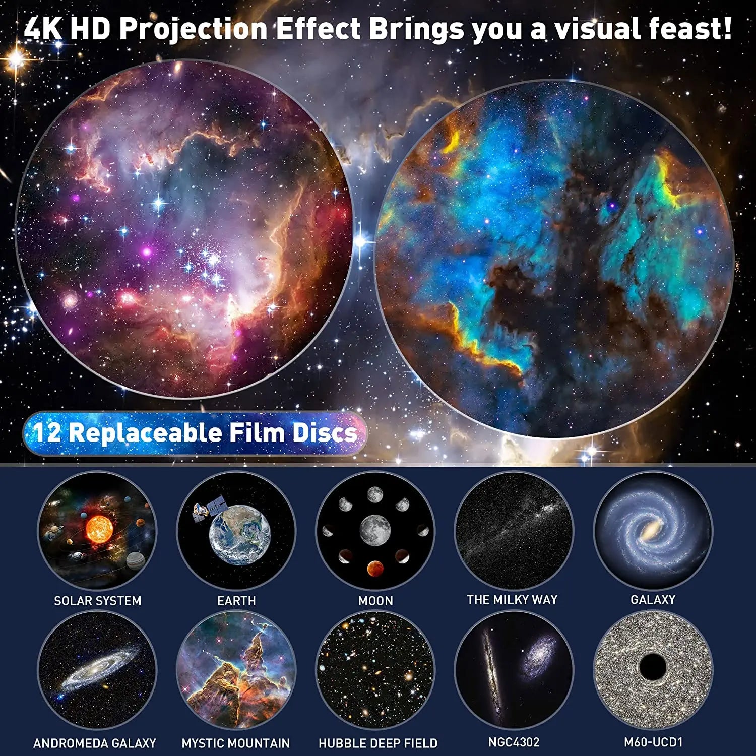 13 in 1 Star Projector, Planetarium Galaxy Projector for Bedroom, Aurora Projector, Night Light Projector for Kids Adults - MANDOTOS