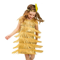 Girl Party Dress Girls Flapper Dress Carnival Sequins Fringe Latin Dance Dress Tassel Tango Dress Ballroom Costume With Feather